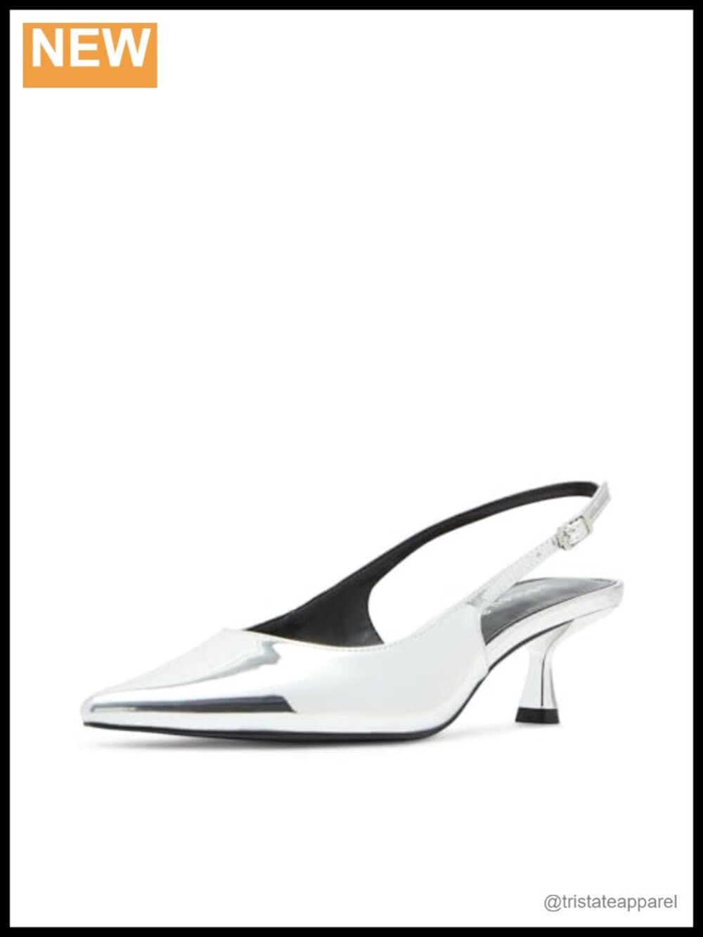 Rhinestone Embellished Slingback Stiletto Heel Pointed Toe Pump